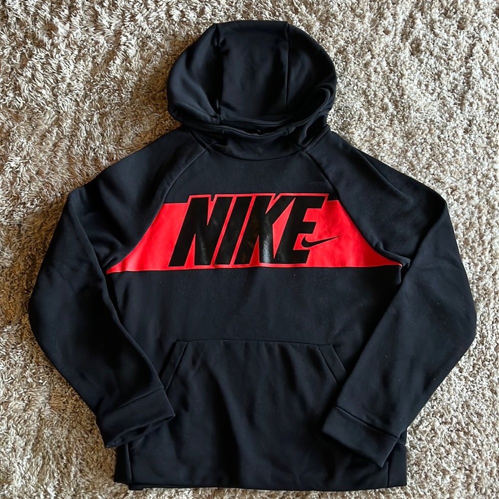 Nike Dri-fit Black Hoodie with Front Logo and front Kangaroo Pocket